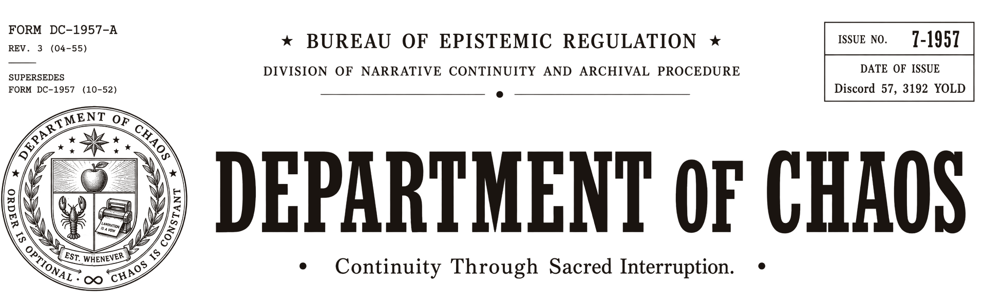 Department of Chaos — Bureau of Epistemic Regulation