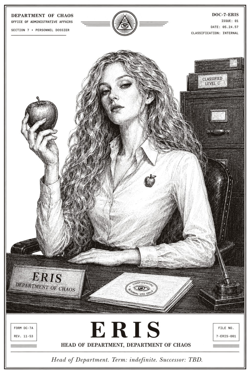 Eris, Head of Department. Term: indefinite. Successor: TBD.